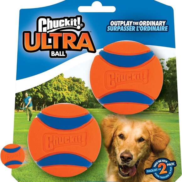 Chuckit Ultra Ball Dog Toy Pack of 2 for breeds 20-60 lbs Medium - Picture 1 of 5